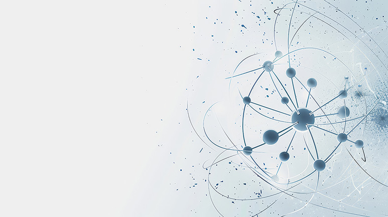 abstract blue-colored molecules